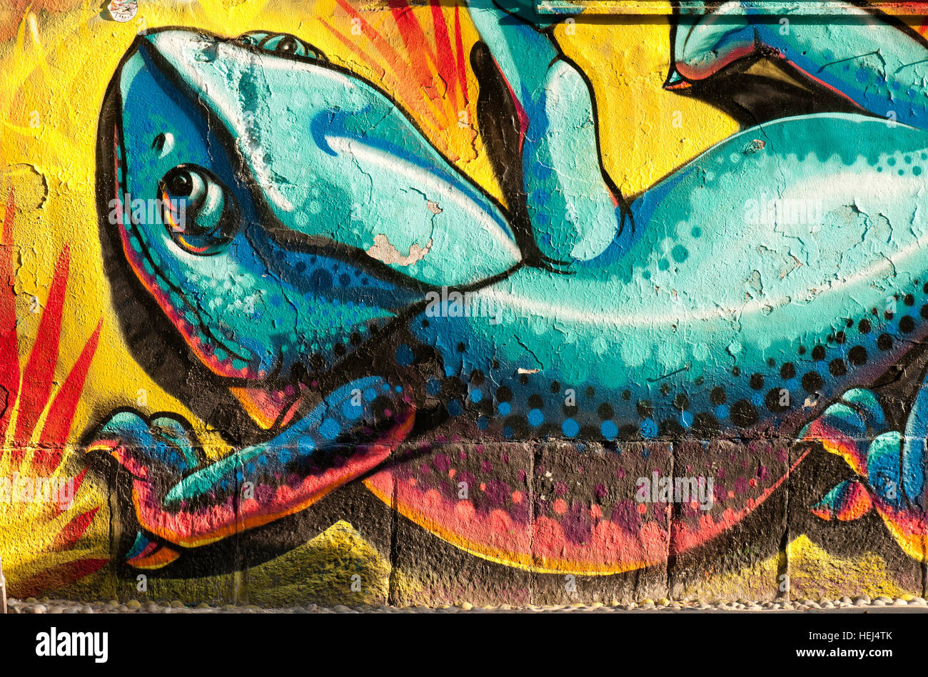 Ein Chamaleon Gemalt An Der Wand In Mailand Italien Stockfotografie Alamy