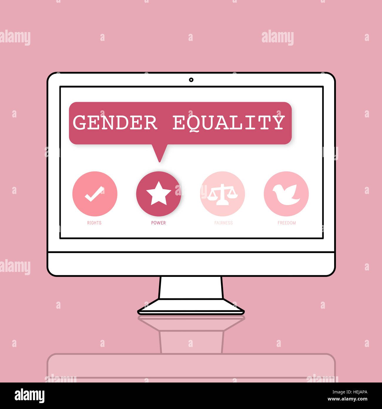 Frauen Gleichberechtigung Möglichkeiten Fairness Feminismus Rechtekonzept Stockfoto