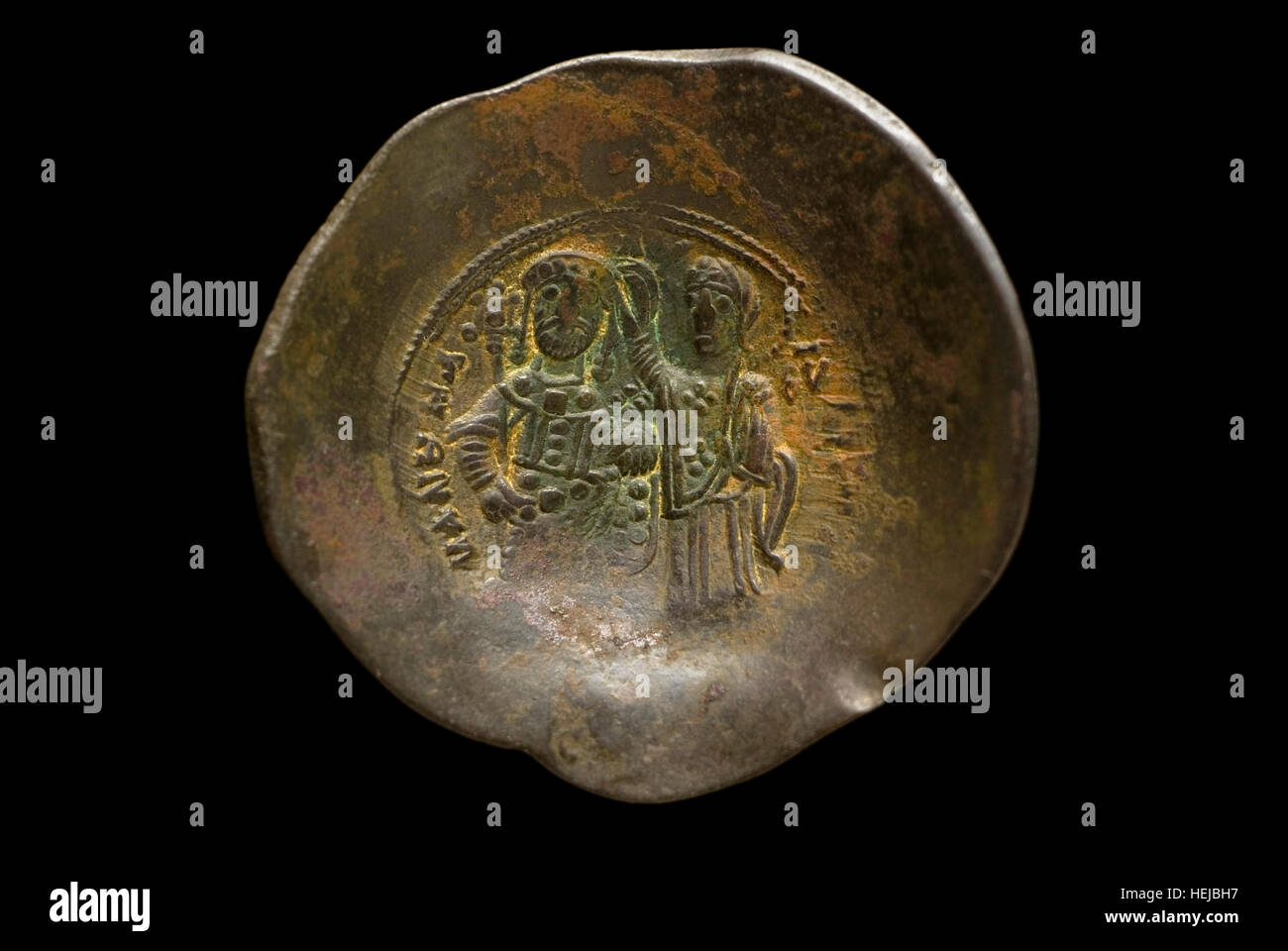 Byzantinische Münzen von Kaiser Manuel ich Stockfoto