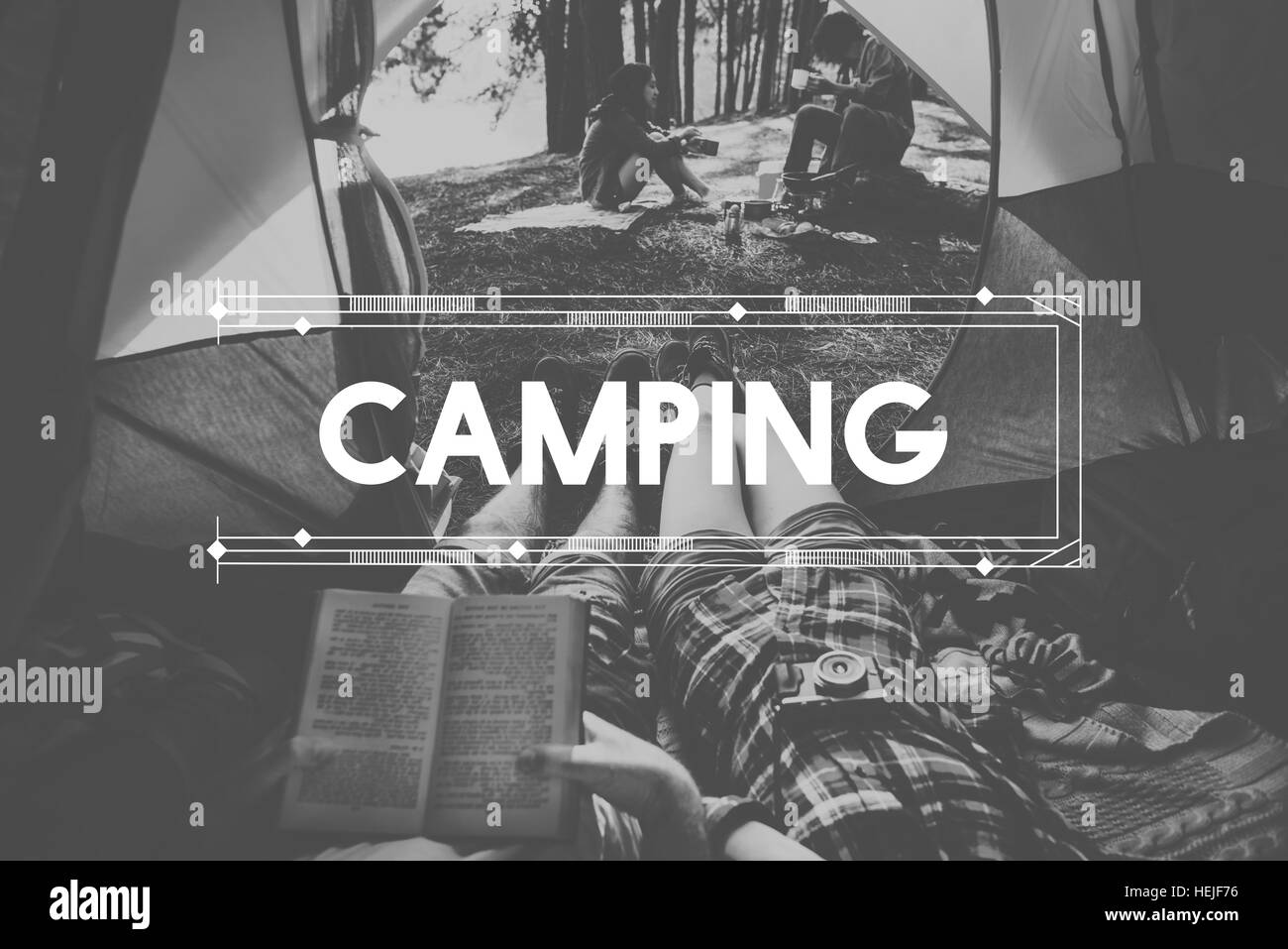 Wildnis Abenteuer Reise Camping Lifestyle-Konzept Stockfoto