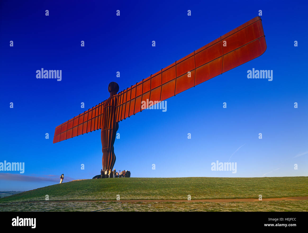 Engel des Nordens entworfen von Anthony Gormley, in der Nähe von Gateshead, Tyne and Wear, England, UK. Stockfoto