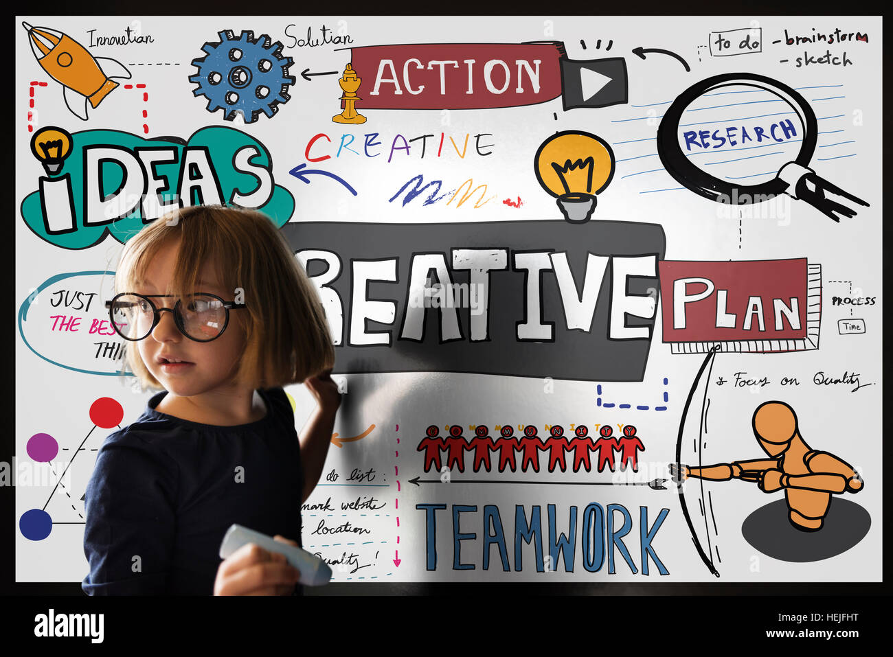 Kreative Ideen-Innovation-Inspiration-Konzept Stockfoto