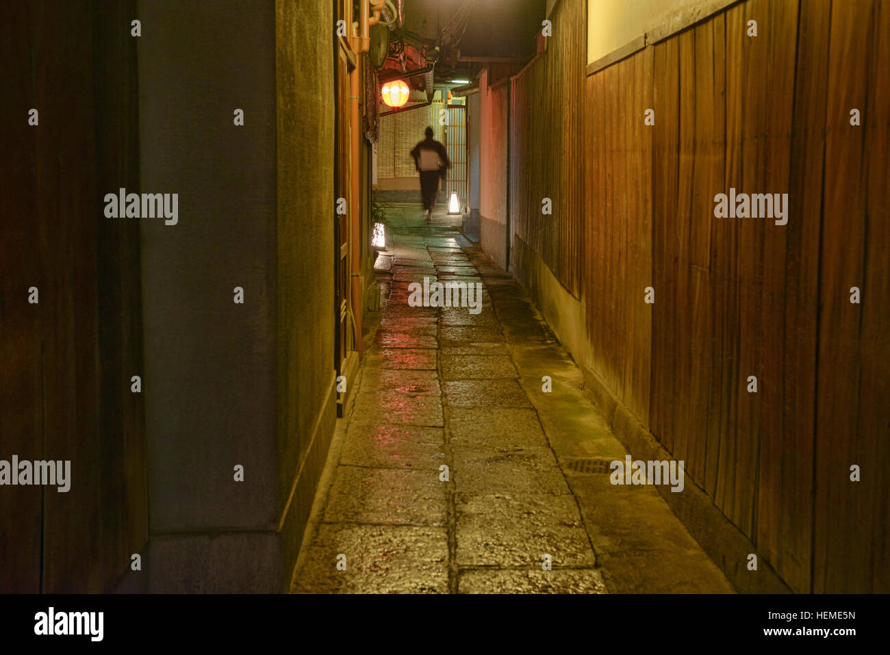 Die atmosphärische Geisha Stadtteil Gion, Kyoto, Japan Stockfoto