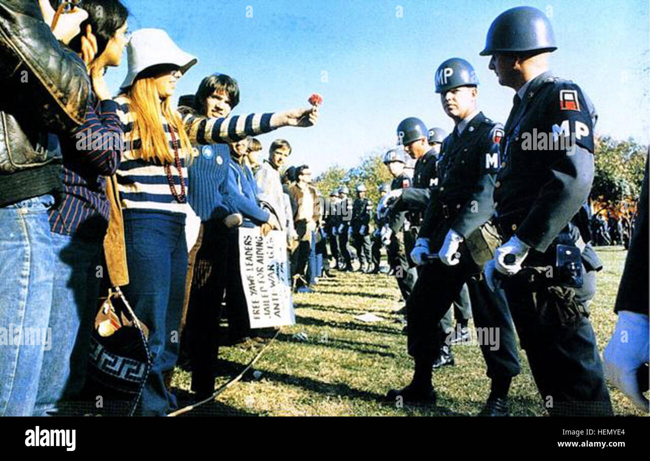 Flower-Power-demonstrator Stockfoto