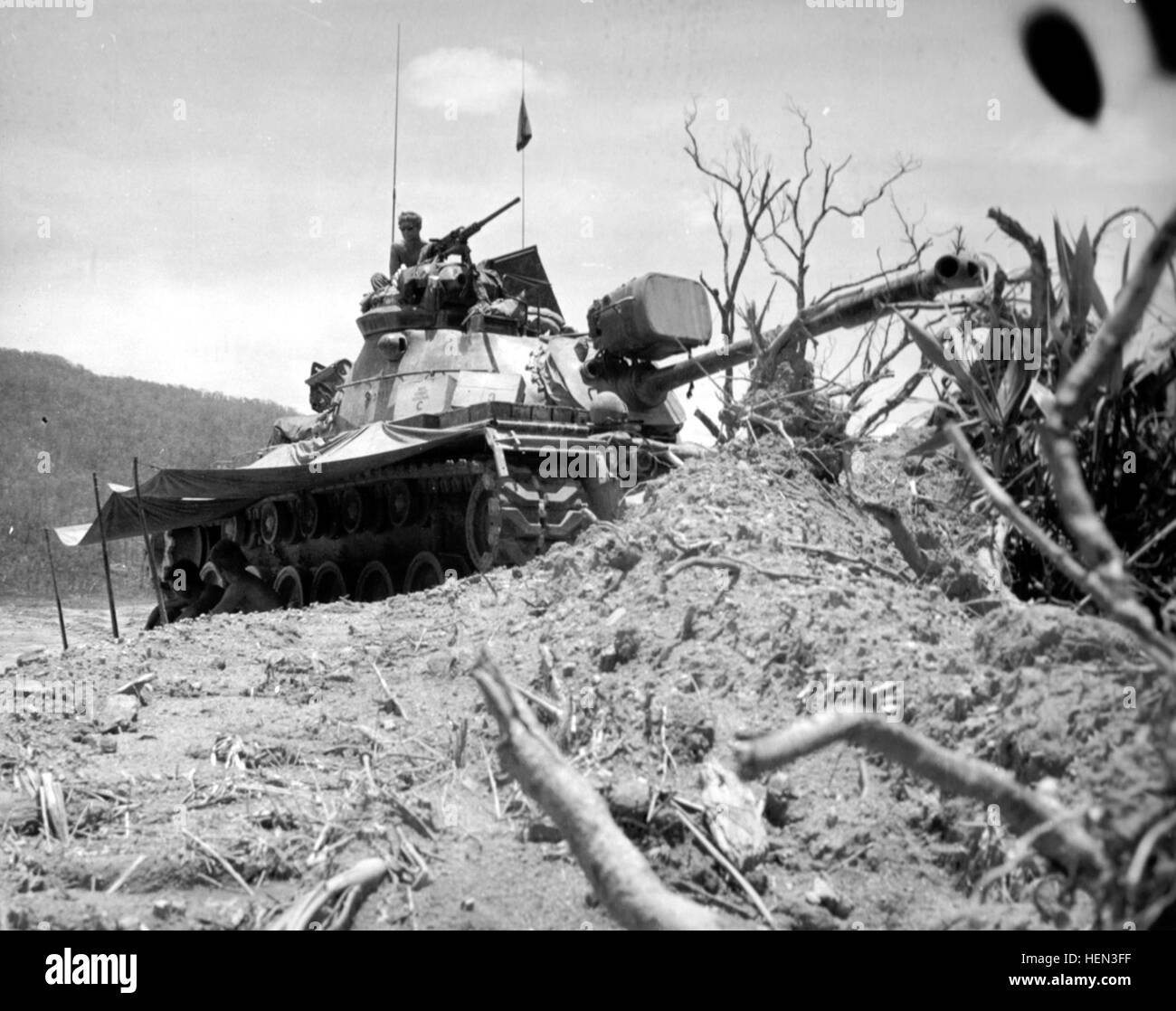 US-Armee M48 Patton Vietnam Straße Sicherheit Stockfoto