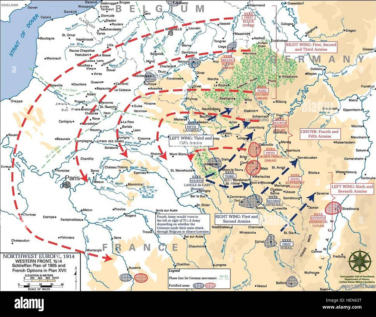 Schlieffen-Plan Stockfoto