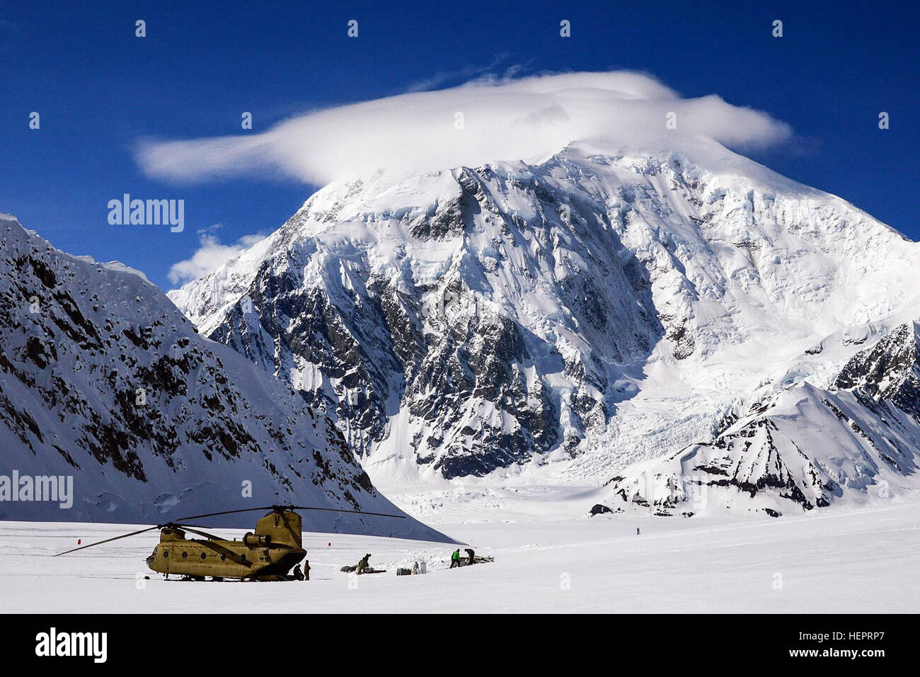 Mount Foraker im April 2016 Stockfoto