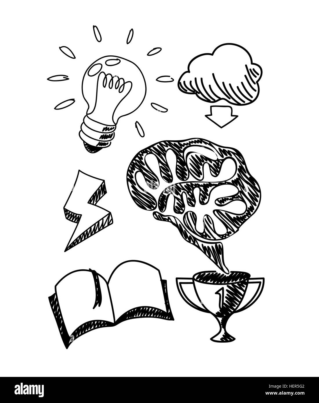 Kammerweite Hand gezeichnete neue Idee Notebook. Idee und Innovation neue, Glühbirne, neues Konzept, denken über den Tellerrand, Hand-doodle Stock Vektor