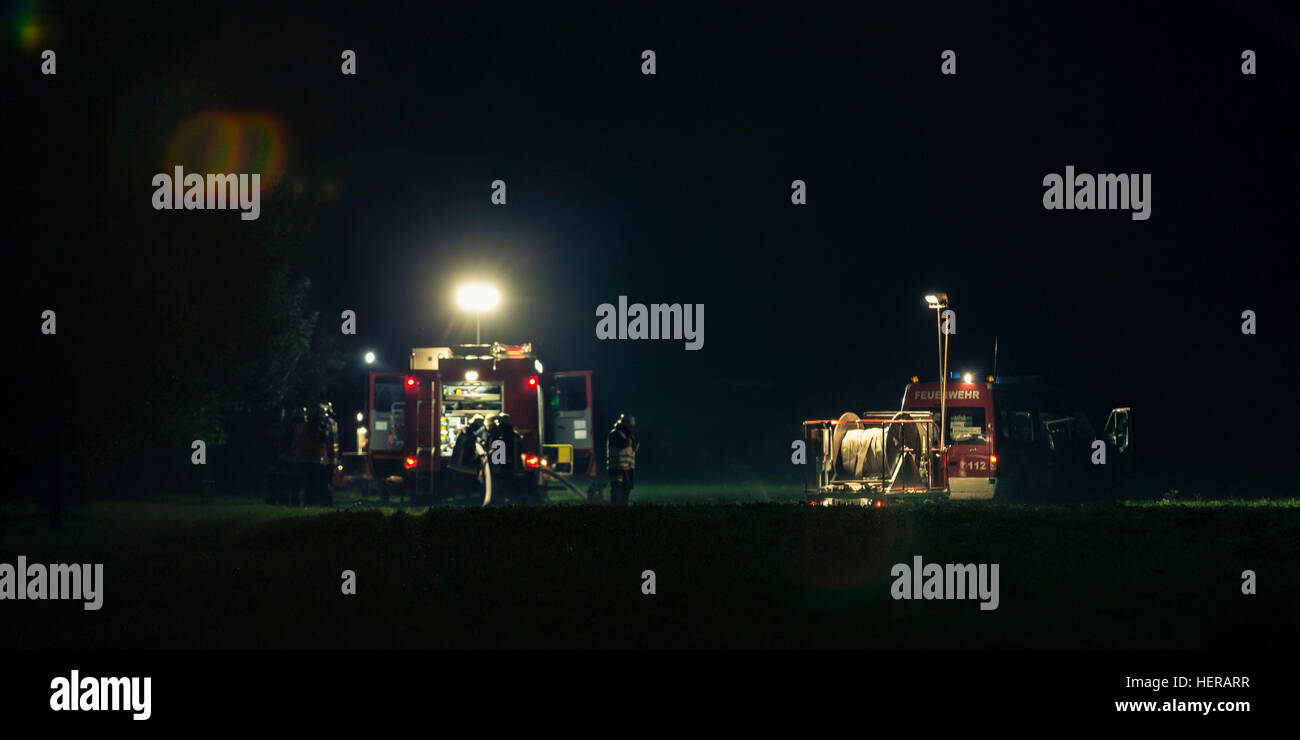 Errichtung Eines Krankenlagers Durch sterben, Feuerwehr, Deutschland Stockfoto