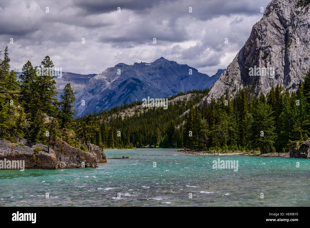 Kanada, Alberta Banff National Park, Banff, Bow River Valley Fairholme Palette Stockfoto