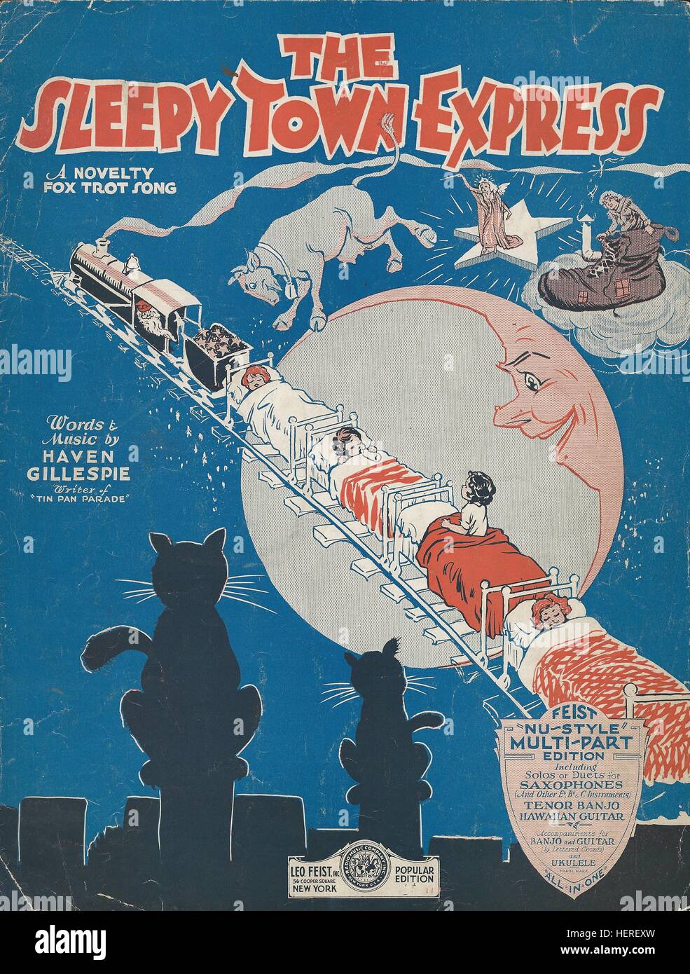 "Die verschlafene Stadt Express" 1930 Neuheit Noten Abdeckung Stockfoto