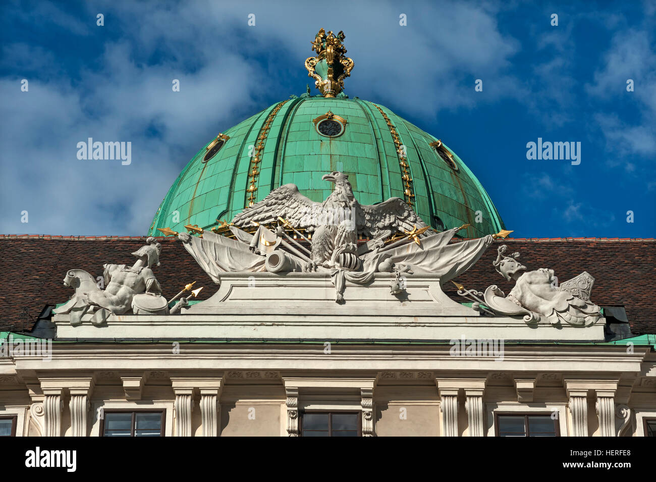 St Michael Flügel Kuppel, Hofburg Palast, Wien, Österreich Stockfoto
