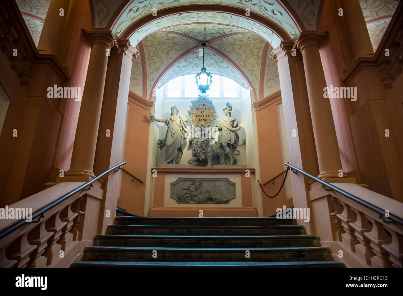 Treppe zum Museum, Melk Abbey, Melk, Wachau, Österreich Stockfoto