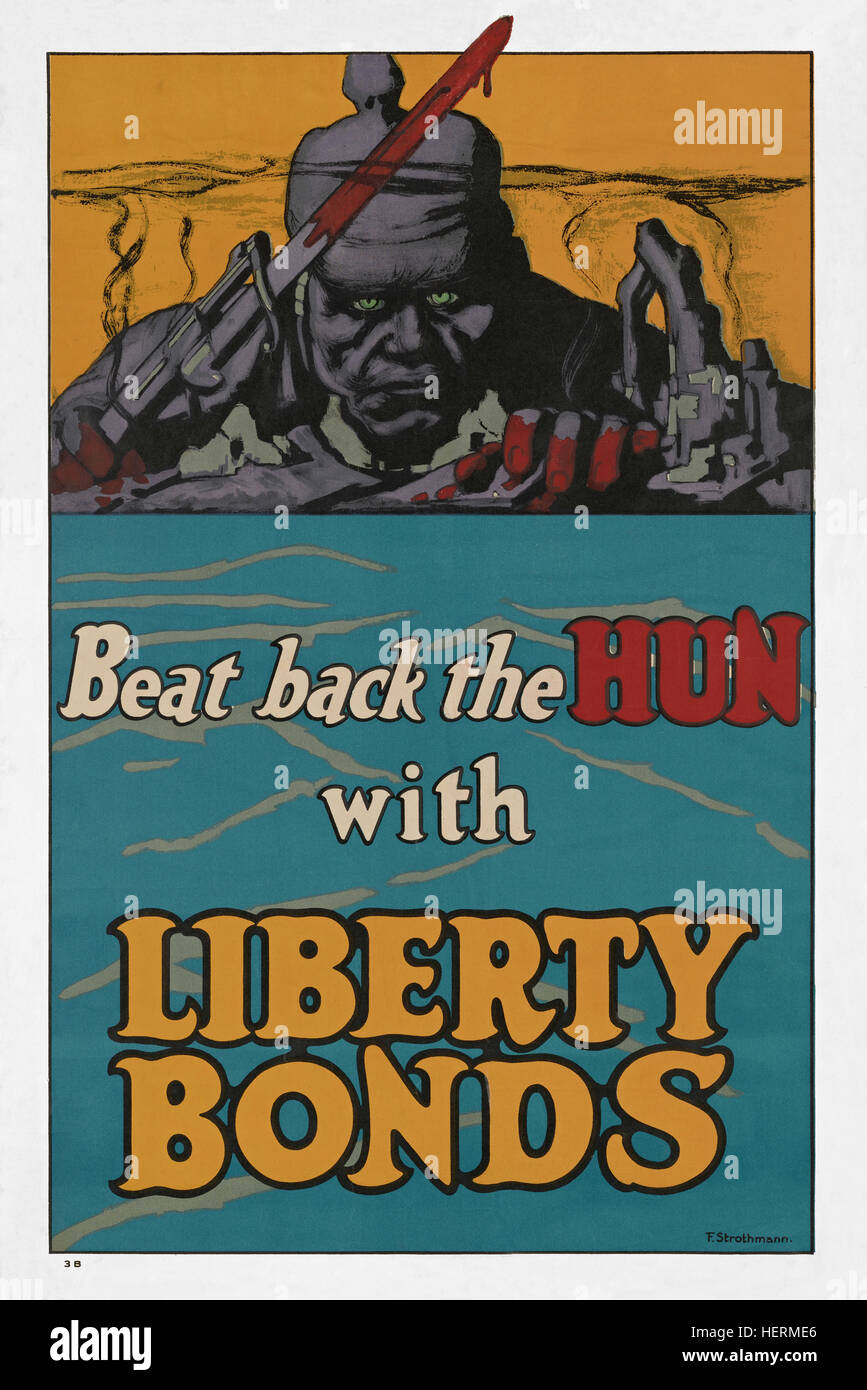 Amerikanischen WWI Liberty Bonds Plakat herausgegeben 1918. Ein Krieg-Band, das in den Vereinigten Staaten zur Alliierten im ersten Weltkrieg Unterstützung verkauft wurde. Stockfoto