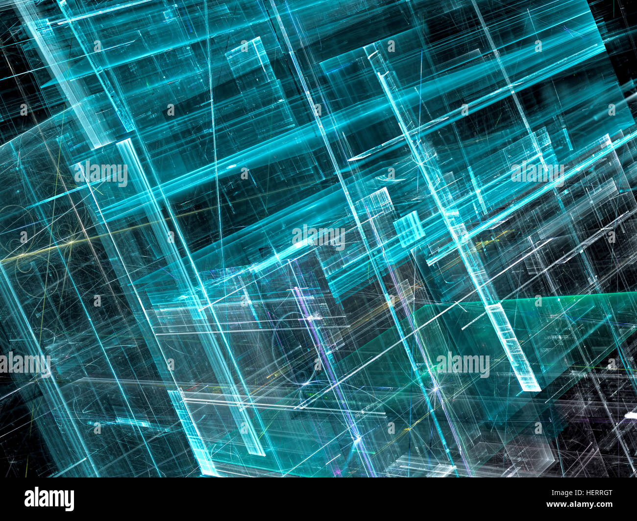 Glaswände - abstrakt Digital erzeugte Bild Stockfoto