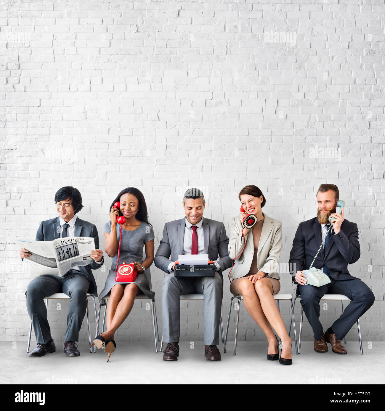 Business Team arbeiten mit Vintage-Objekte-Konzept Stockfoto