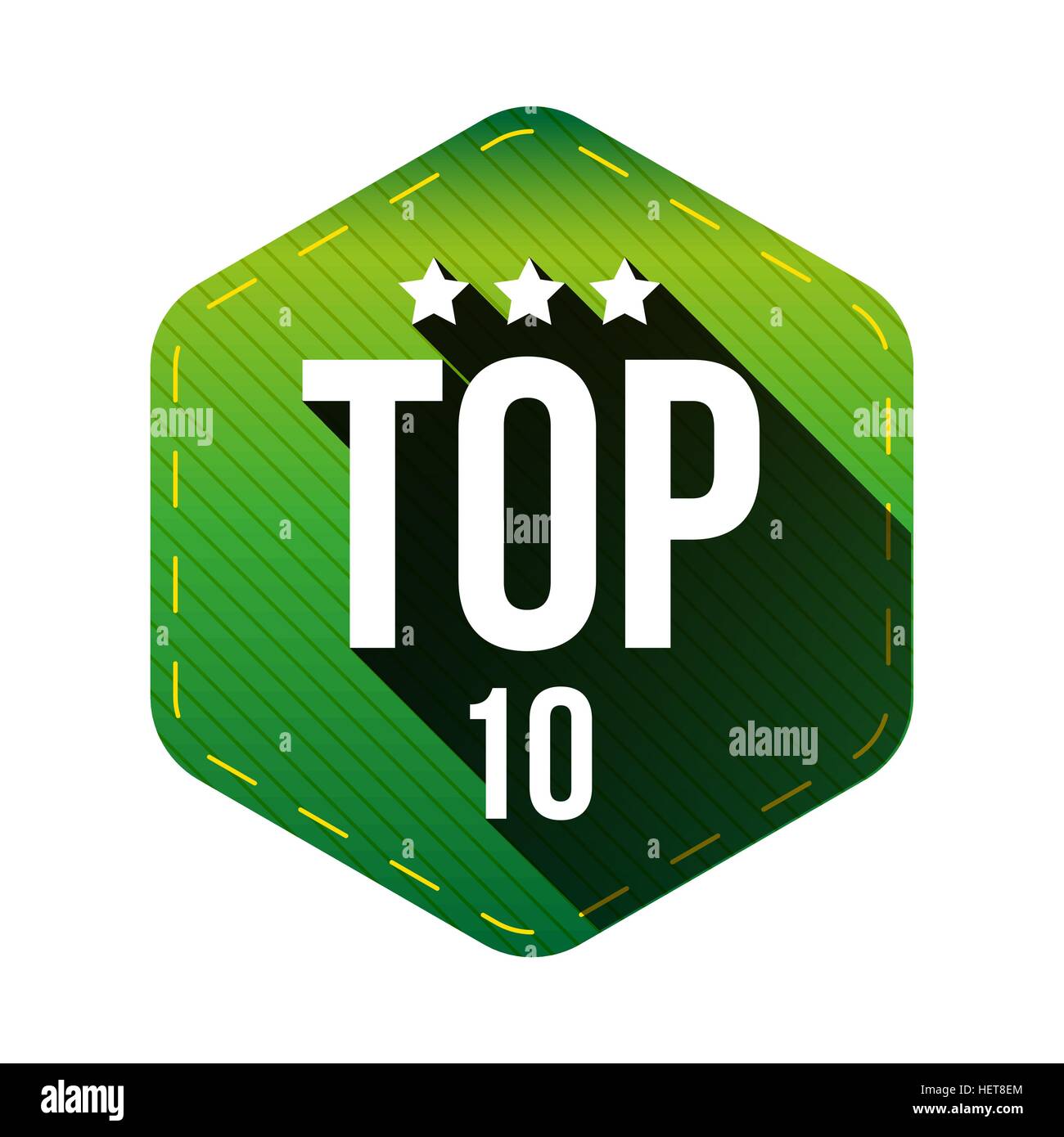 Top 10-Ten Vektors Sechseck patch Stock Vektor