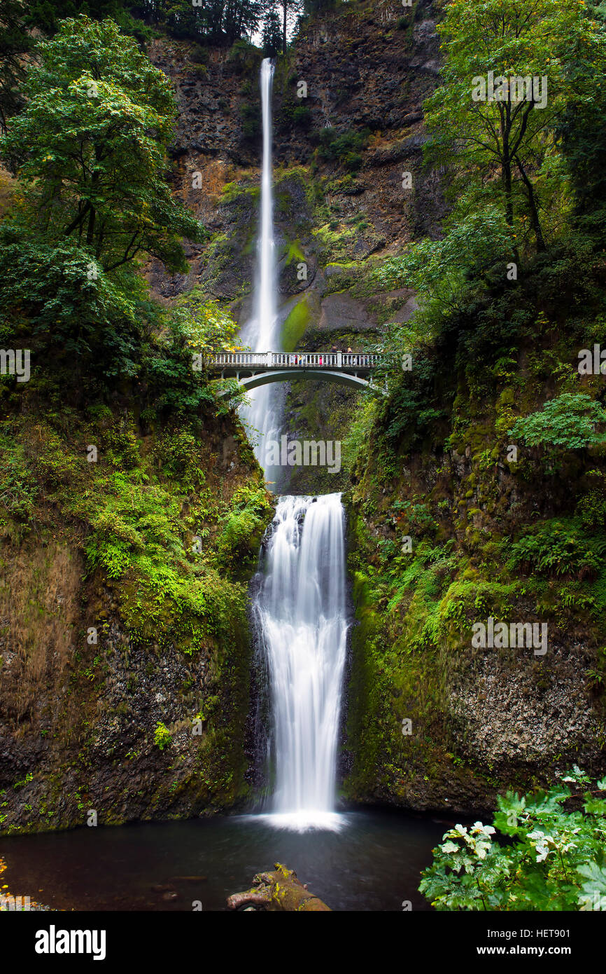 Multnomah Falls in der Columbia River Gorge, Oregon Stockfoto