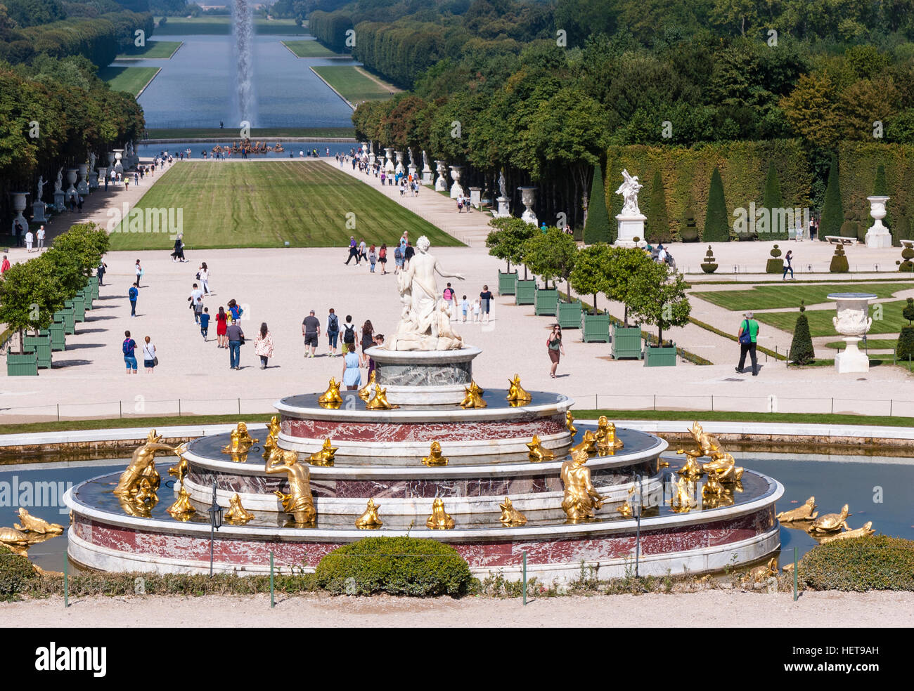 Gärten um das Schloss von Versailles Stockfoto