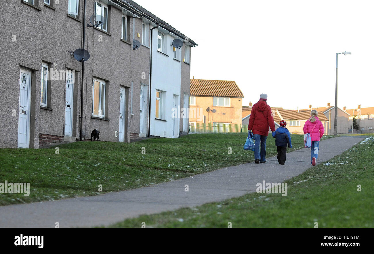 Die Gurnos Wohnsiedlung in Merthyr Tydfil, South Wales, UK Stockfoto