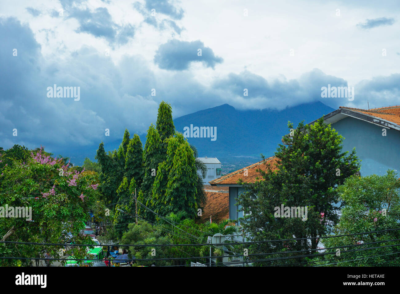 Blick auf Mount Salak in Bogor Java Indonesien Stockfoto