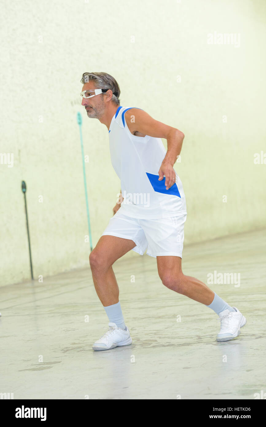 Man squash spielen Stockfoto