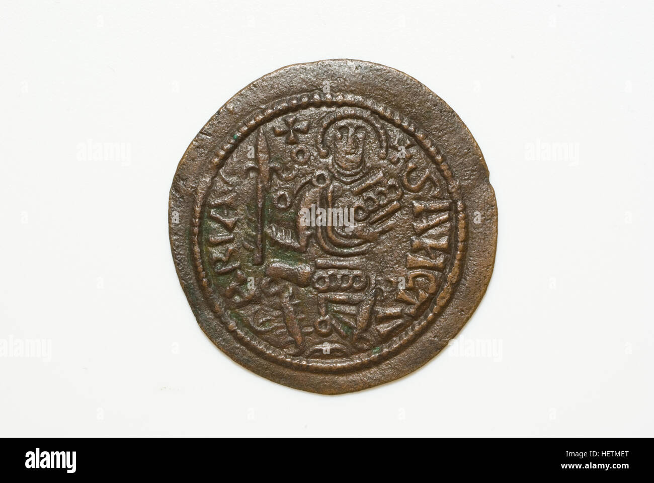 Münze von Bela III. von Ungarn 1172-1196 AD Stockfoto