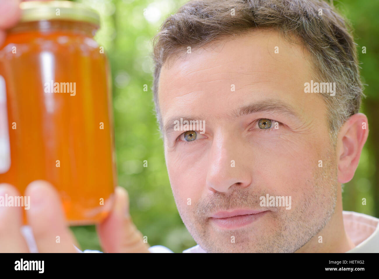 Honig-Glas Stockfoto