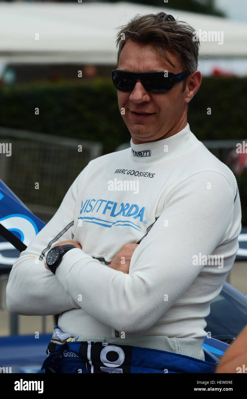 Marc Goossens (The Goose) ist ein belgischer Profi-Rennfahrer, Formel 3000, GT, NASCAR und 24-Stunden Rennen getrieben hat Stockfoto