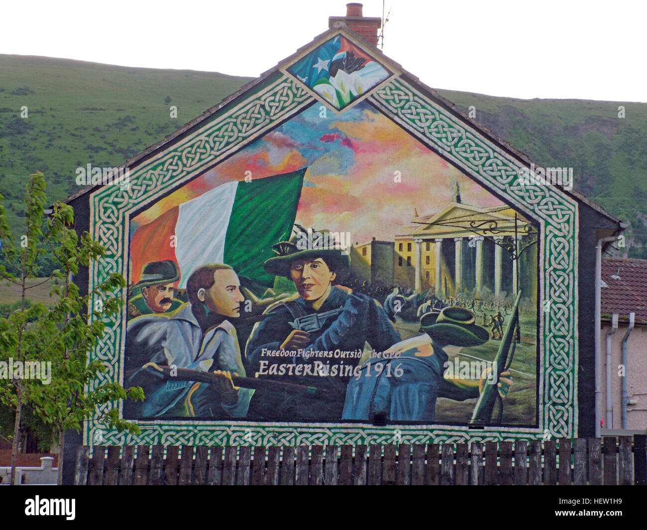 Belfast fällt Rd republikanischen Wandbild - Osteraufstand Stockfoto