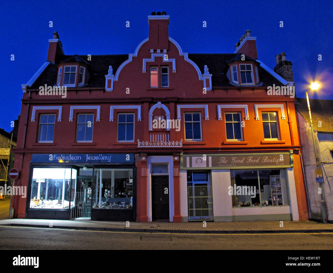 Stornoway, Isle Of Lewis, 1886 Gebäude, Schottland, UK in der Abenddämmerung Stockfoto
