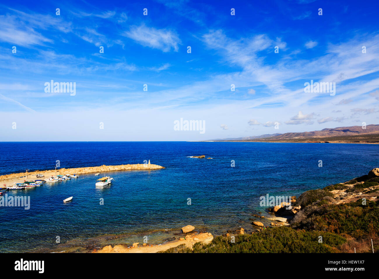 Hafen von Agios Georgios, Paphos, Zypern. Stockfoto
