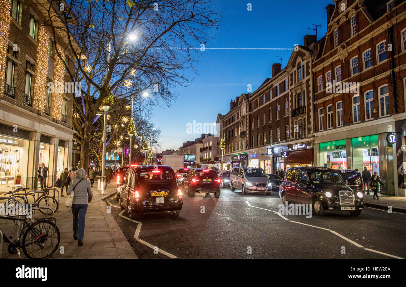 Kings Road Chelsea London UK Nightime Stockfoto
