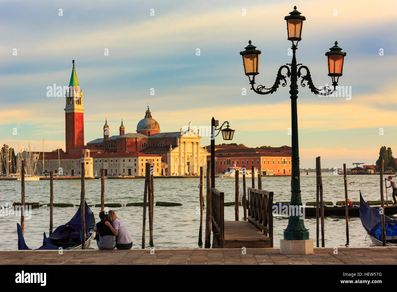 Romantik von ein paar in Venedig Stockfoto
