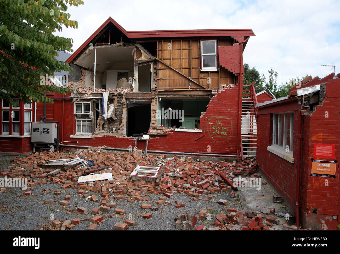 Ication (,), Christchurch, Christchurch Erdbeben, Erdbeben verursachten Schäden Stockfoto