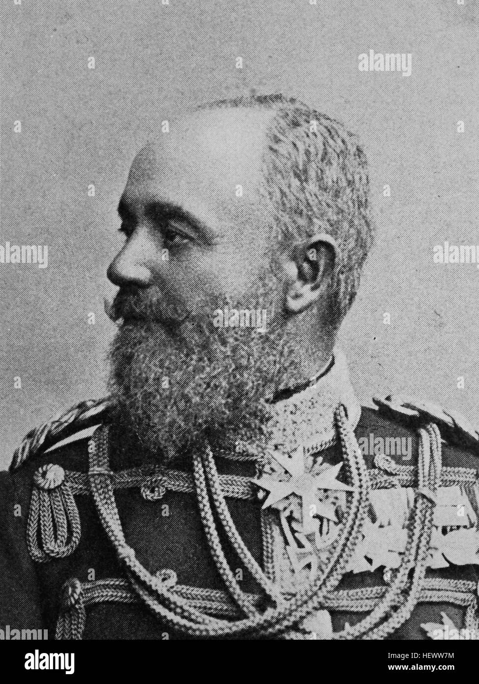 Georg, Prinz von Schaumburg-Lippe, 10. Oktober 1846 - 29. April 1911, Herrscher von dem kleinen Fürstentum Schaumburg-Lippe, Bild aus dem Jahr 1895, digitale verbessert Stockfoto