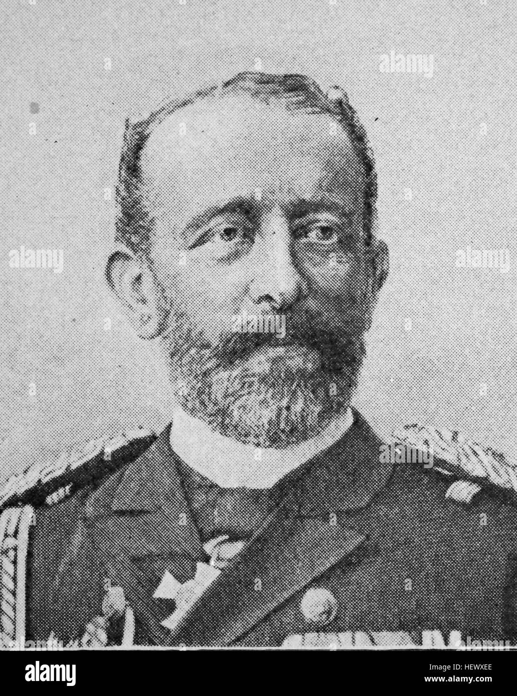 Gustav Freiherr, Baron, von Senden-Bibran, 23. Juli 1847, Reisicht, Niederschlesien, Deutschland - 23. November 1909 in Berlin, Admiral der kaiserlichen Marine, Bild aus dem Jahr 1895, digital verbessert Stockfoto