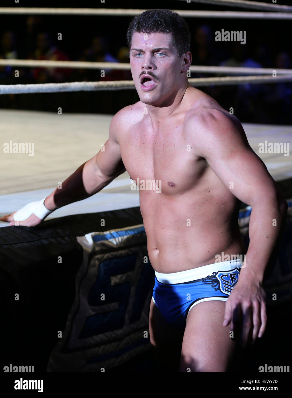 DURBAN, Südafrika - 01. AUGUST: Cody Rhodes während der WWE World Tour 2013 im Westridge Park Stadium am 1. August 2013 in Durban, Südafrika. (P) Stockfoto