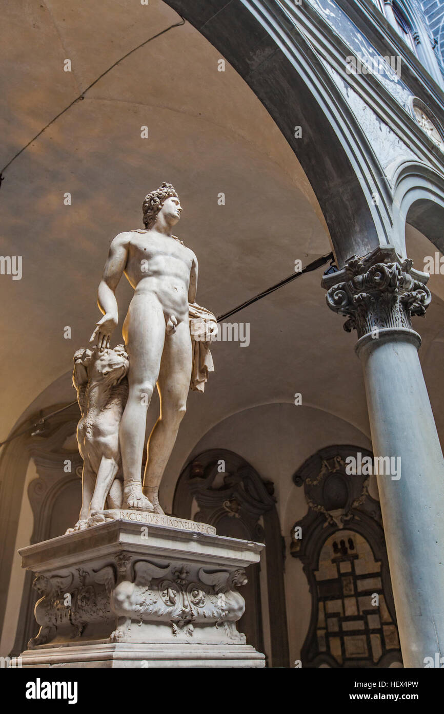 Detail vom Palazzo Medici Riccardi in Florenz, Italien Stockfoto