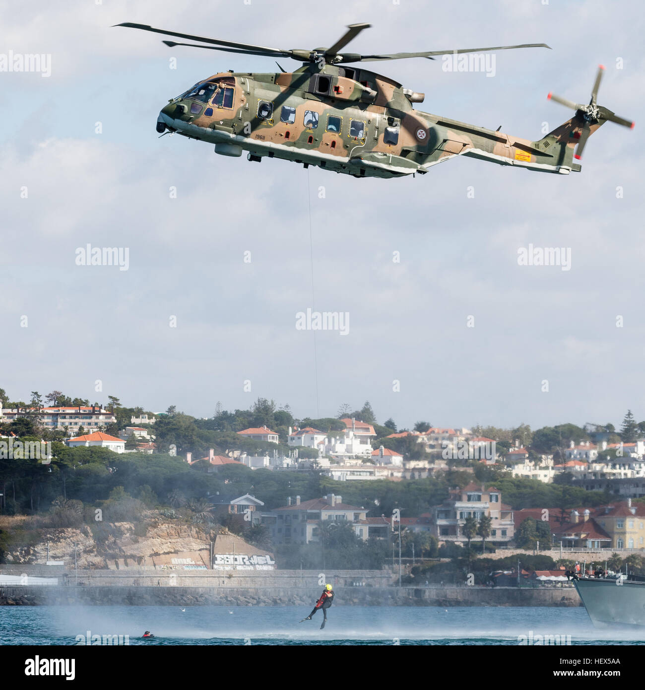 Helikopter üben zu retten Stockfoto