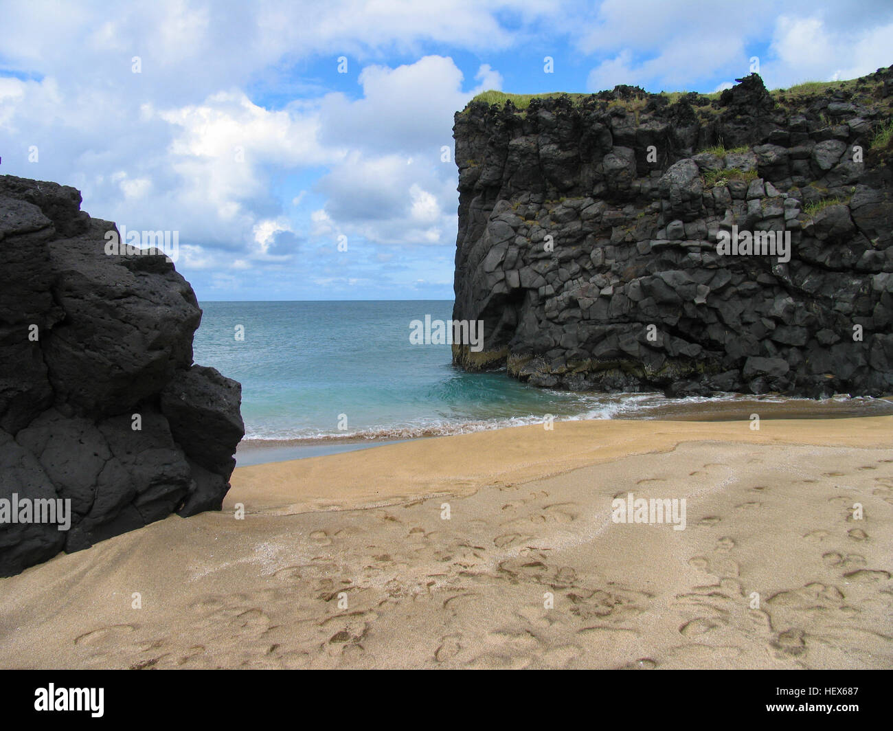 Einsamer Strand, Island Stockfoto