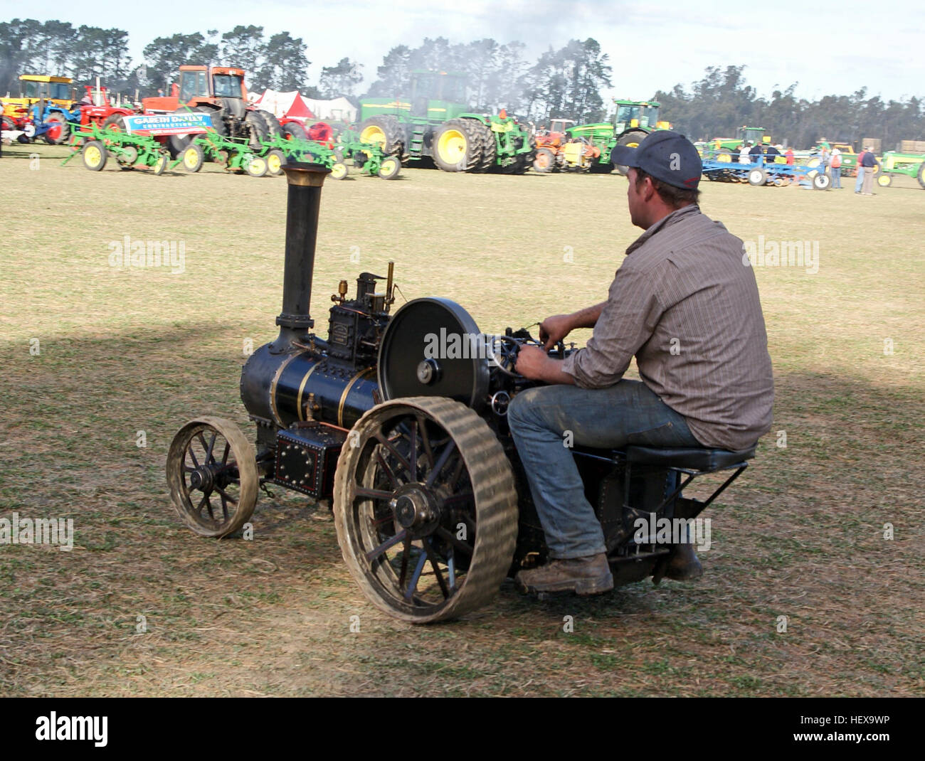 ,, Burrell Traktion EngineSteam Motoren, alten Stil Landwirtschaft, Dampfmaschinen angetrieben, Straßenfahrzeuge Dampf, Zugmaschine Rallyes, Vintage Maschinen anzeigen Stockfoto