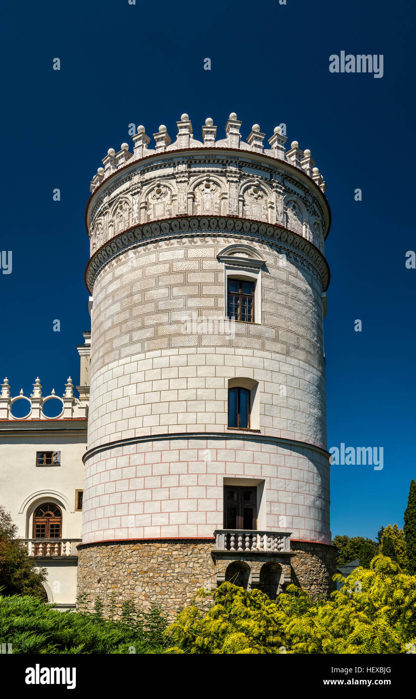 Adelturm, Krasiczyn Burg, 17. Jahrhundert, Renaissance, polnische Manierismus Stile in Krasiczyn, in der Nähe von Przemysl, Malopolska, Pola Stockfoto