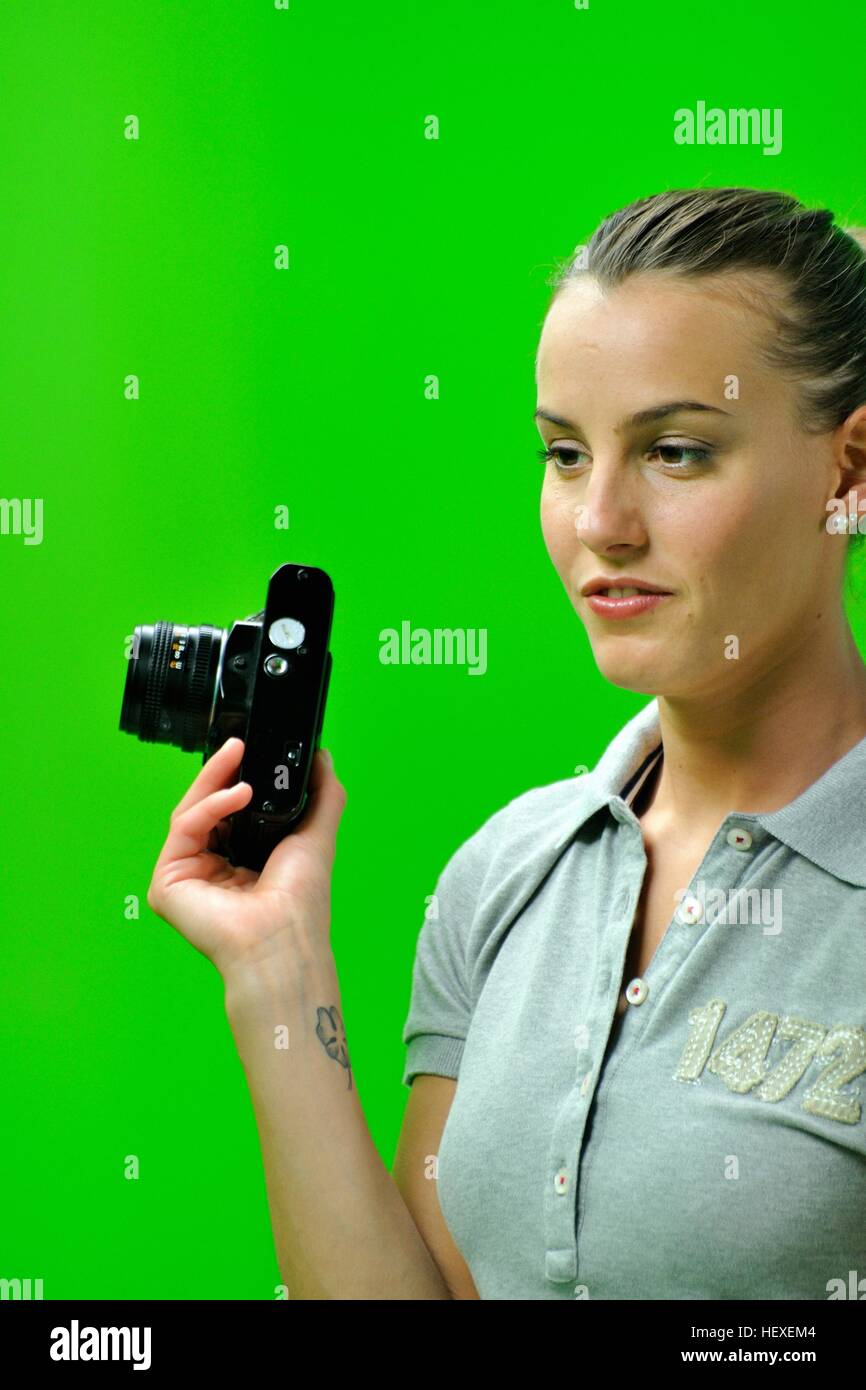 Tania Cagnotto spot TV zurück-Bühne mit Kamera Stockfoto