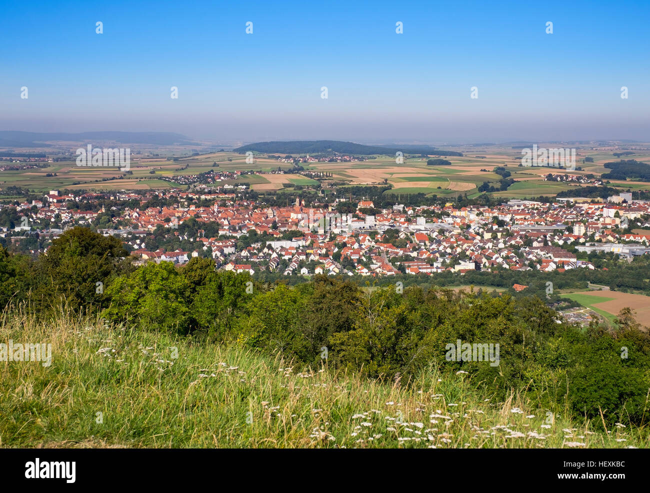 Deutschland, Bayern, Franken, Weißenburg, Stadtbild von Wuelzburg aus gesehen Stockfoto
