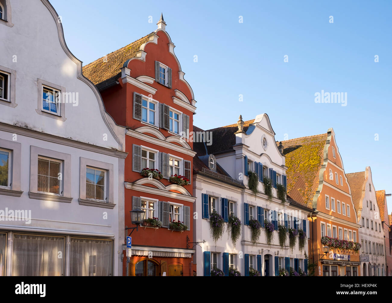 Deutschland, Oettingen, Blick zum barocken Häuserreihe Stockfoto