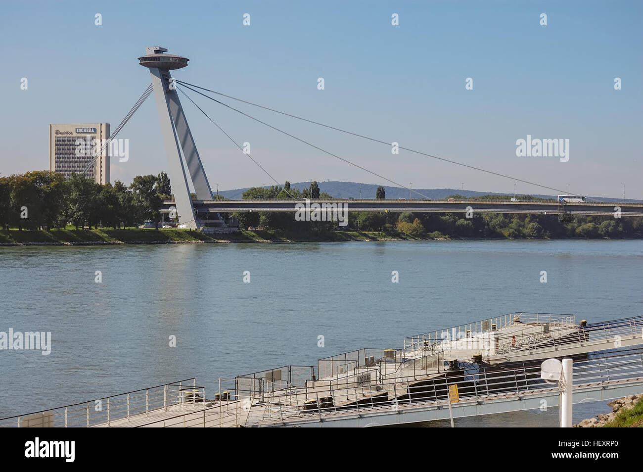 Hafen auf der Donau in Bratislava, Slowakei Stockfoto