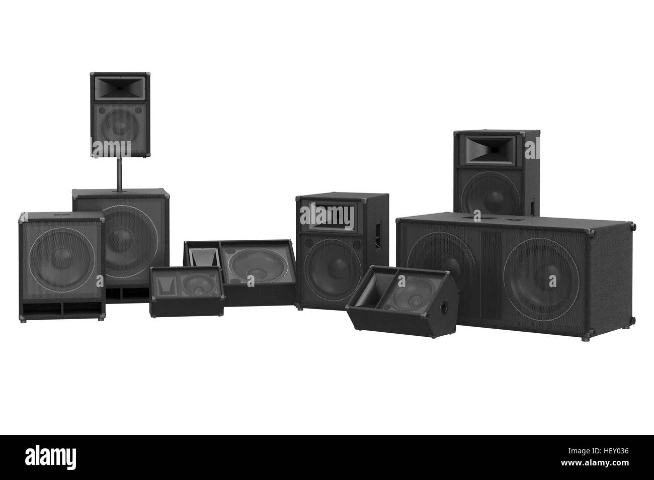 Lautsprecher audio Musik Stereo Elektronik. 3D-Rendering Stockfoto