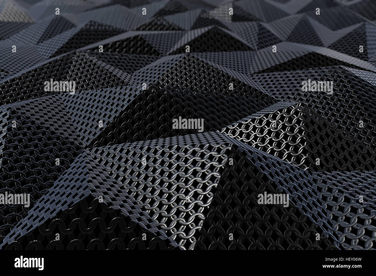 Metallische Kettenrüstung abstrakte geometrische Hintergrund Stockfoto