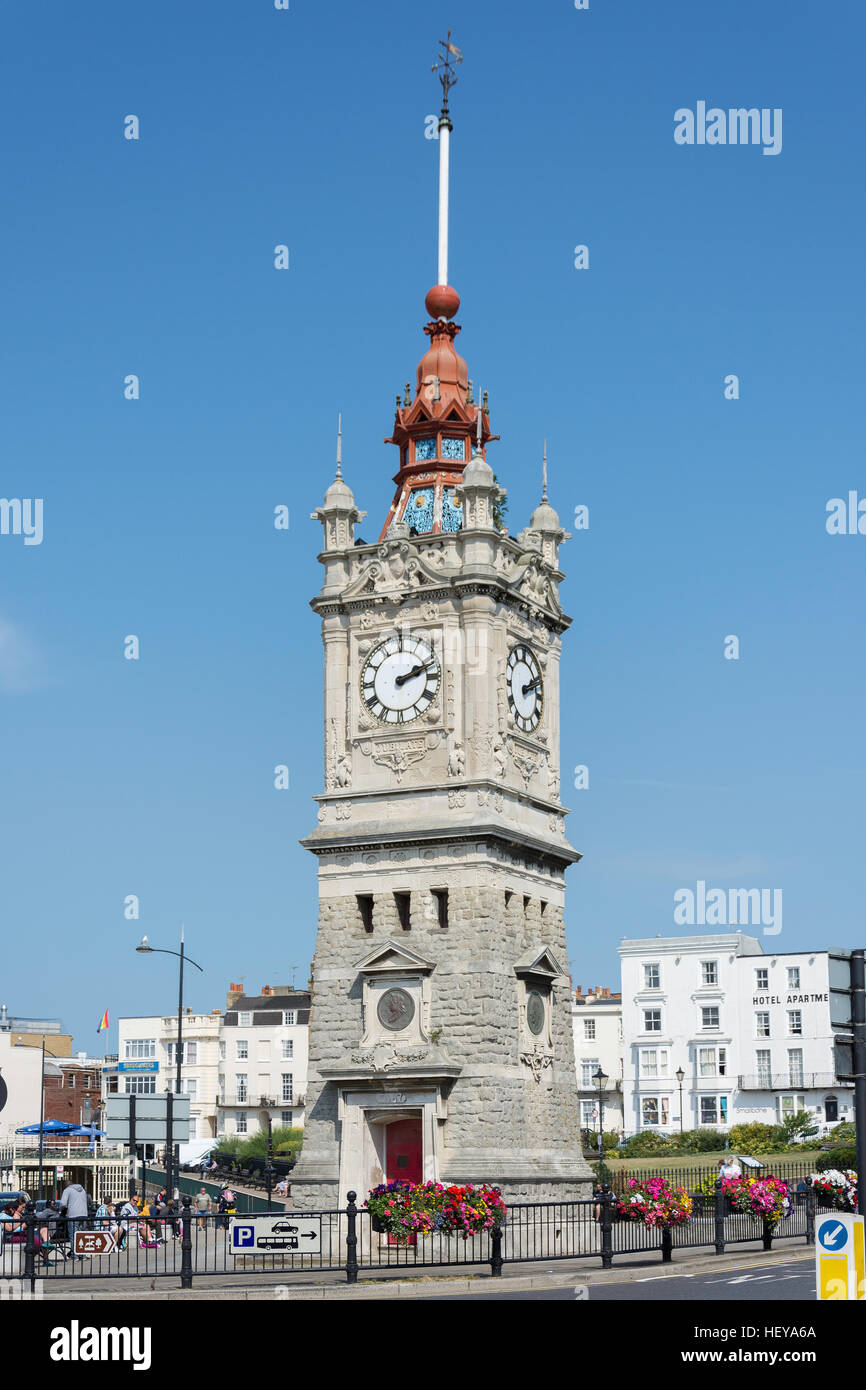 Margate Uhrturm, Marine Drive, Margate, Kent, England, Vereinigtes Königreich Stockfoto